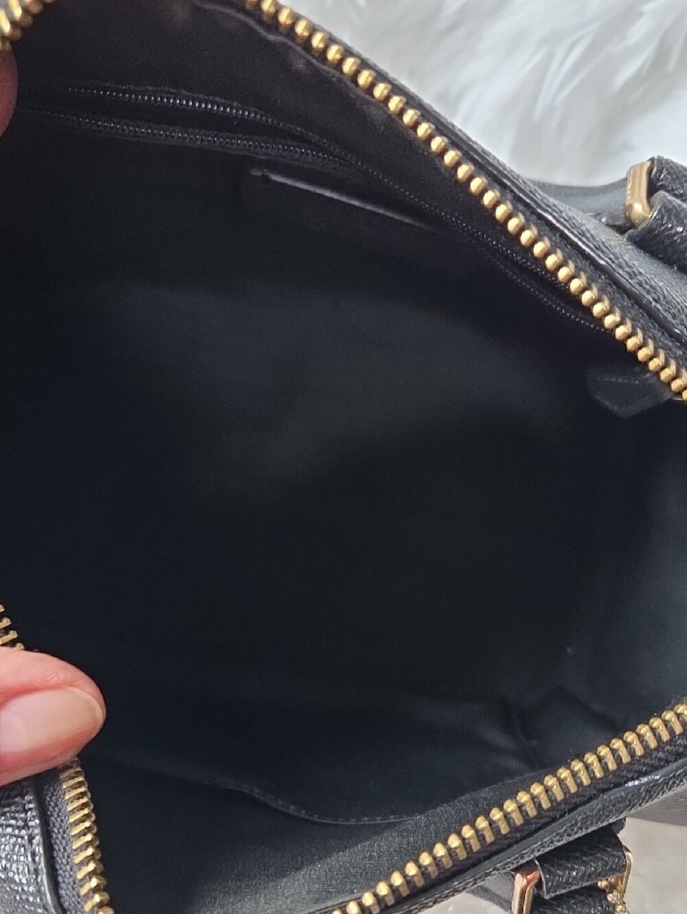 Coach Black Leather Mini Rowan with Gold-Tone Accents - Picture 8 of 9